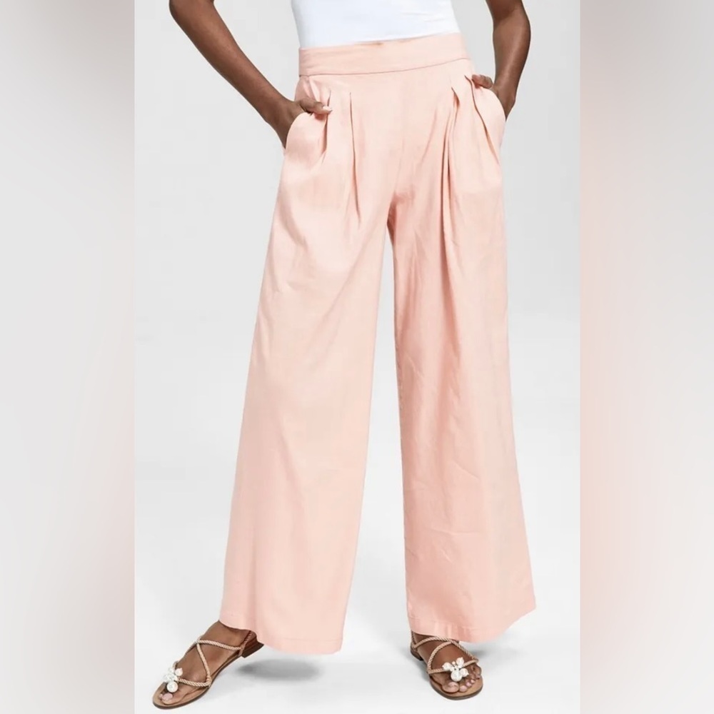 INC High-rise Wide-leg Coral Pants - Picture 1 of 5
